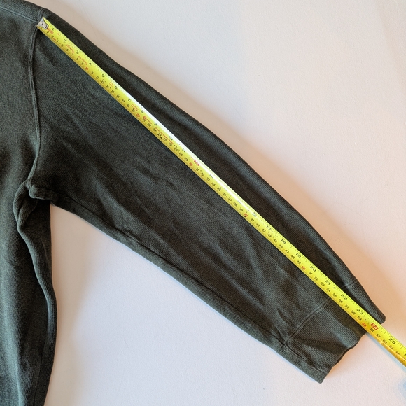 Polo by Ralph Lauren Men's Olive Three Quarter Zip Cotton Sweater - Picture 9 of 13